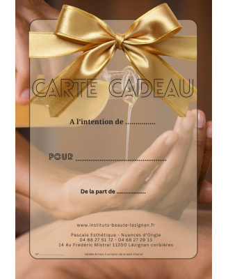 Carte Cadeau Soins, choisissez votre soin