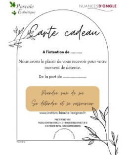 Carte Cadeau Soins, choisissez votre montant