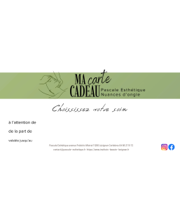 Carte Cadeau Soins, choisissez votre soin